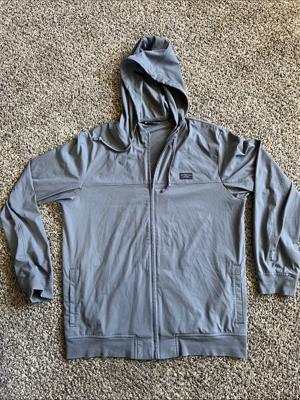 Travis Mathew Light Gray Full-Zip Hooded Jacket